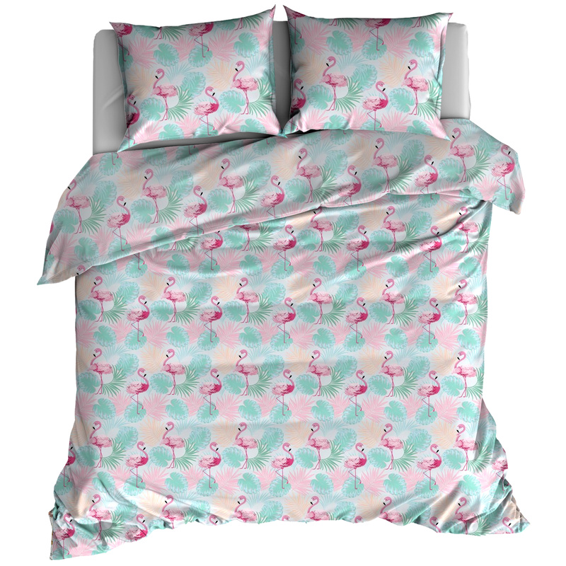 Pościel bawełniana Flamingi pastelowe 160x200