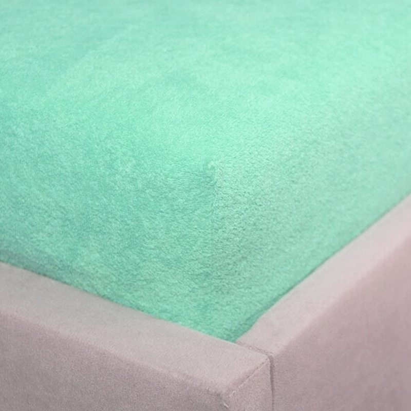 Prześcieradło frotte z gumką seledynowe 120x200