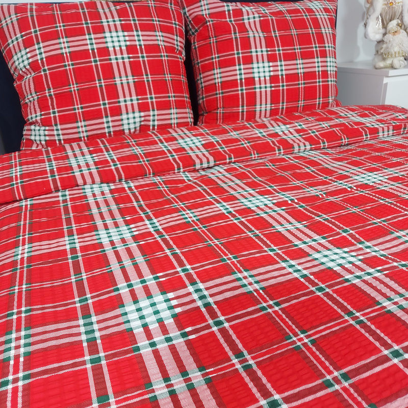 Pościel z kory Szkocka krata czerwona 140x200