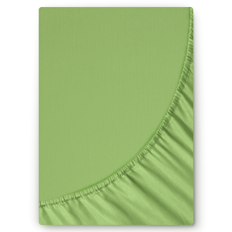 Prześcieradło satyna bawełniana z gumką Zielone 90x200
