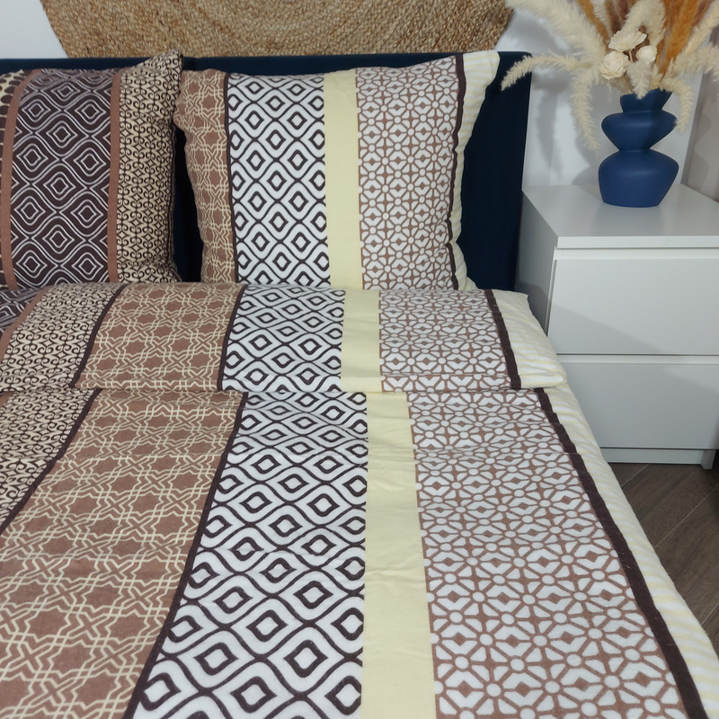 Pościel flanelowa Skandynawska brązowa 160x200