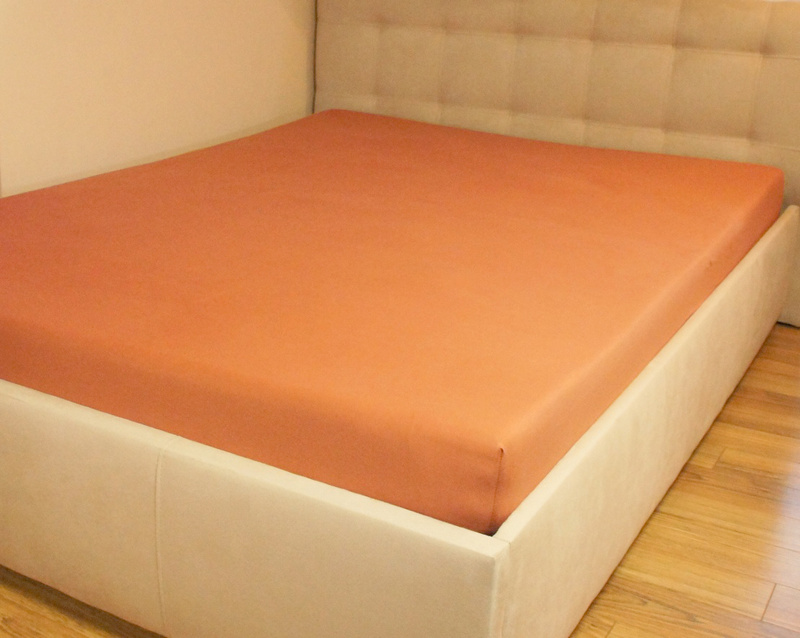 Prześcieradło jersey z gumką rude 60x120