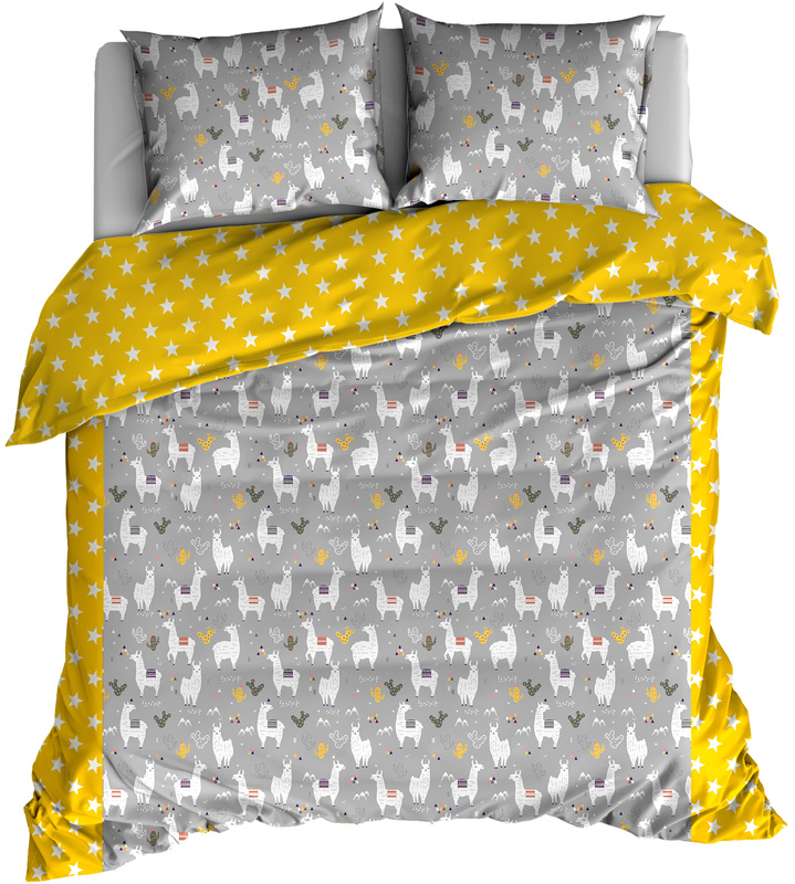 Pościel bawełniana Lama gwiazdka 200x200