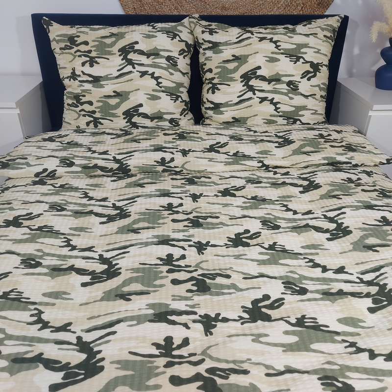 Pościel z kory Moro oliwkowe 160x200