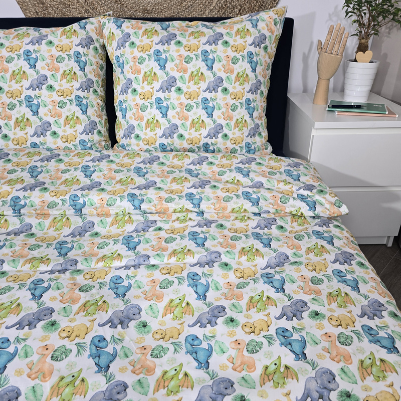 Pościel bawełniana Jurajska przygoda kolorowa 140x200