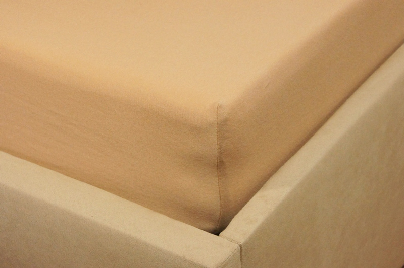 Prześcieradło jersey z gumką jasno beżowe 60x120