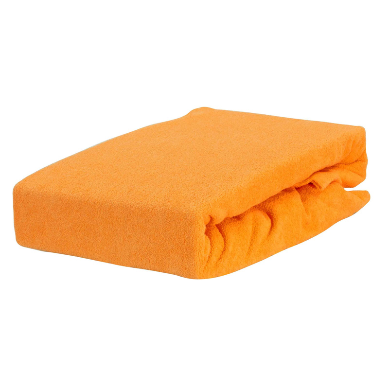 Prześcieradło frotte z gumką miodowe 80x180