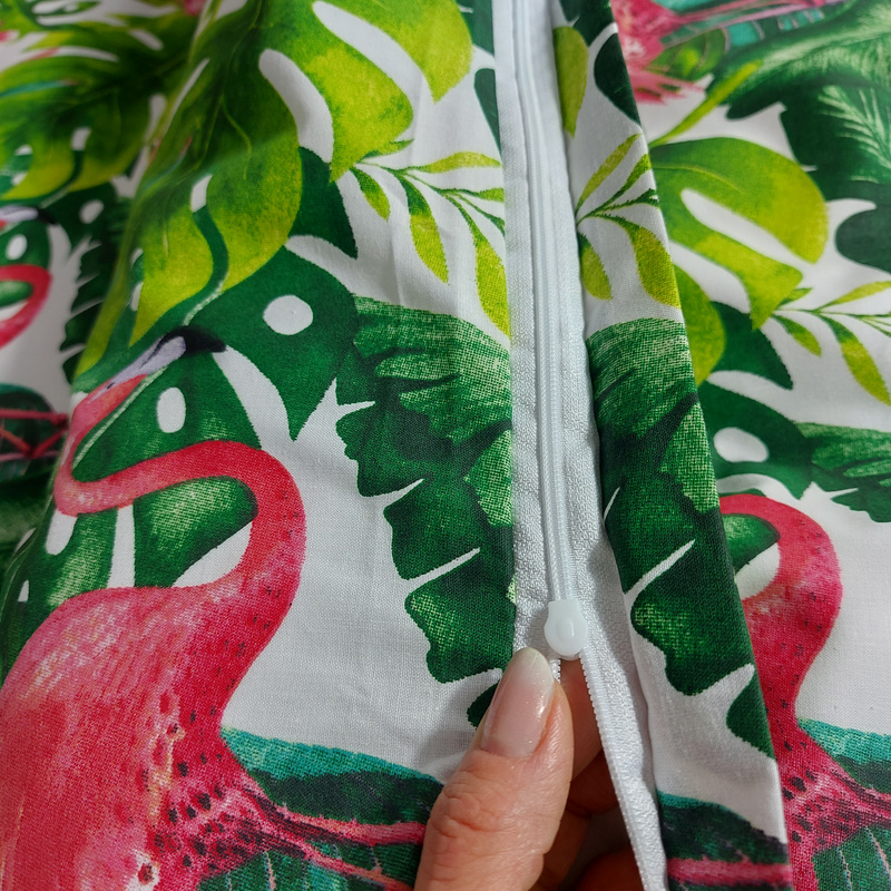 Pościel bawełniana Flamingi liście 140x200