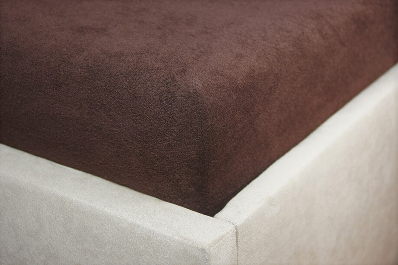 Prześcieradło frotte z gumką czekoladowo brązowe 160x200