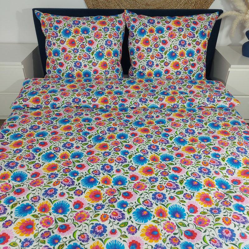 Pościel bawełniana Łowicka biała 140x200