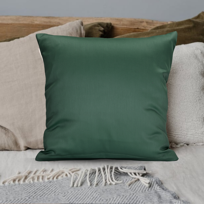 Poszewka z satyny bawełnianej Butelkowa zieleń 45x45