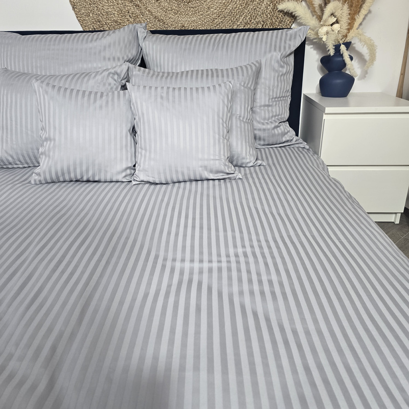 Pościel hotelowa Adamaszkowa Szara 220x240 na suwak