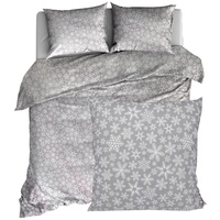 Pościel bawełniana Płatki śniegu w szarości 200x200