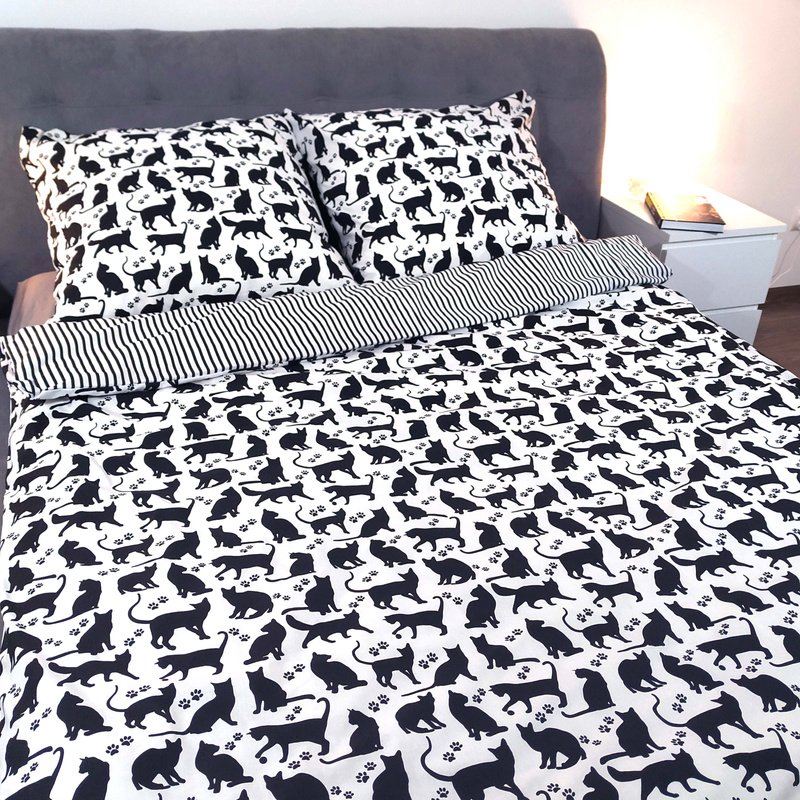 Pościel bawełniana Czarne koty 140x200