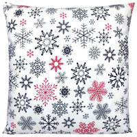 Poszewka bawełniana Śnieżynki czerwone 45x45