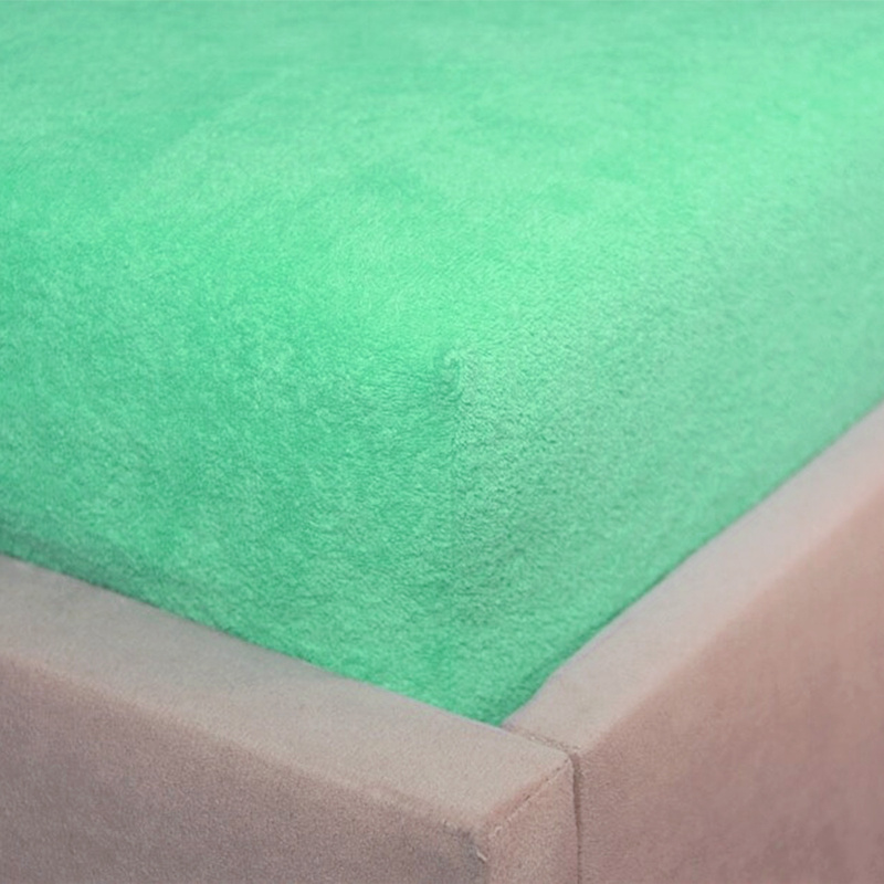 Prześcieradło frotte z gumką jasno zielone 180x200