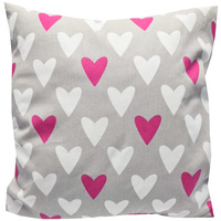 Poszewka bawełniana Malinowe serca 30x30