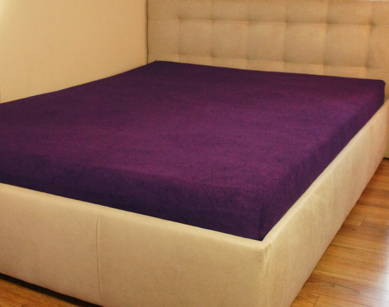 Prześcieradło frotte z gumką bakłażanowe 120x200