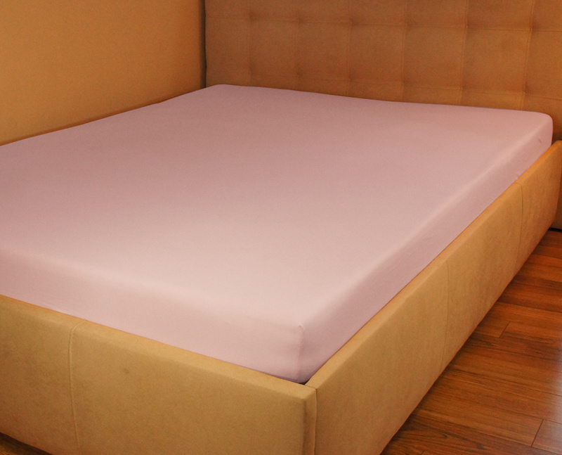 Prześcieradło jersey z gumką łososiowe 140x200