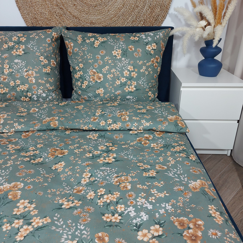 Pościel bawełniana Kwiaty szałwia 140x200