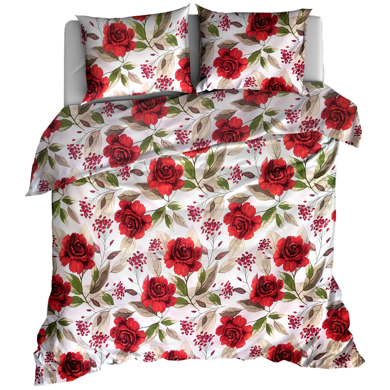 Pościel bawełniana Czerwone róże 180x200