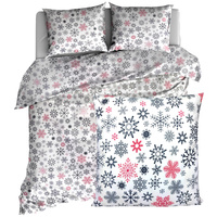 Pościel bawełniana Śnieżynki czerwone 160x200