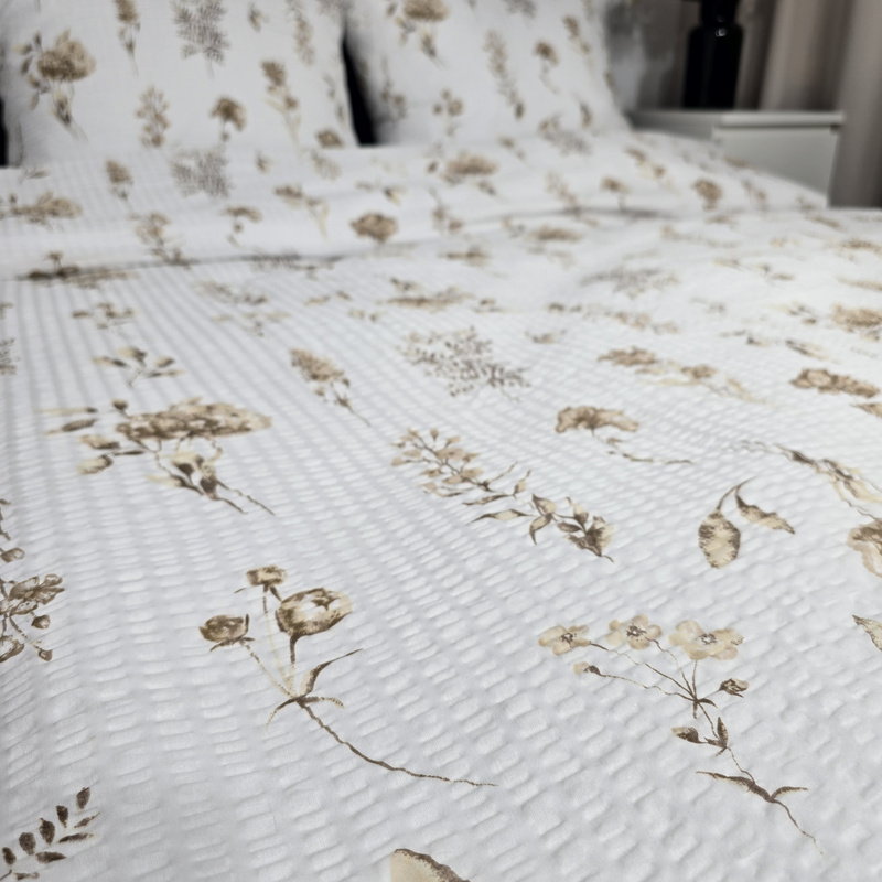 Pościel z kory Beżowe listki 160x200