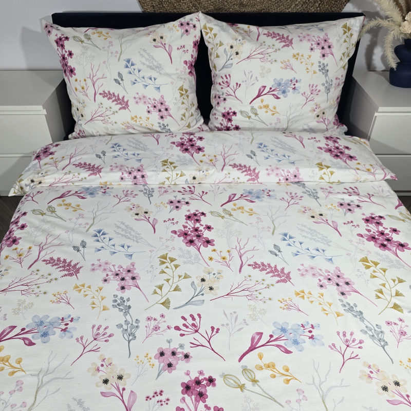 Pościel flanelowa Kolorowa łąka 160x200