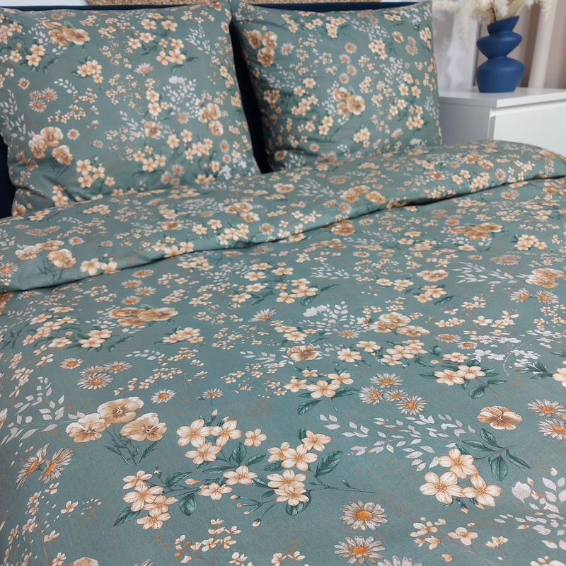 Pościel bawełniana Kwiaty szałwia 150x200