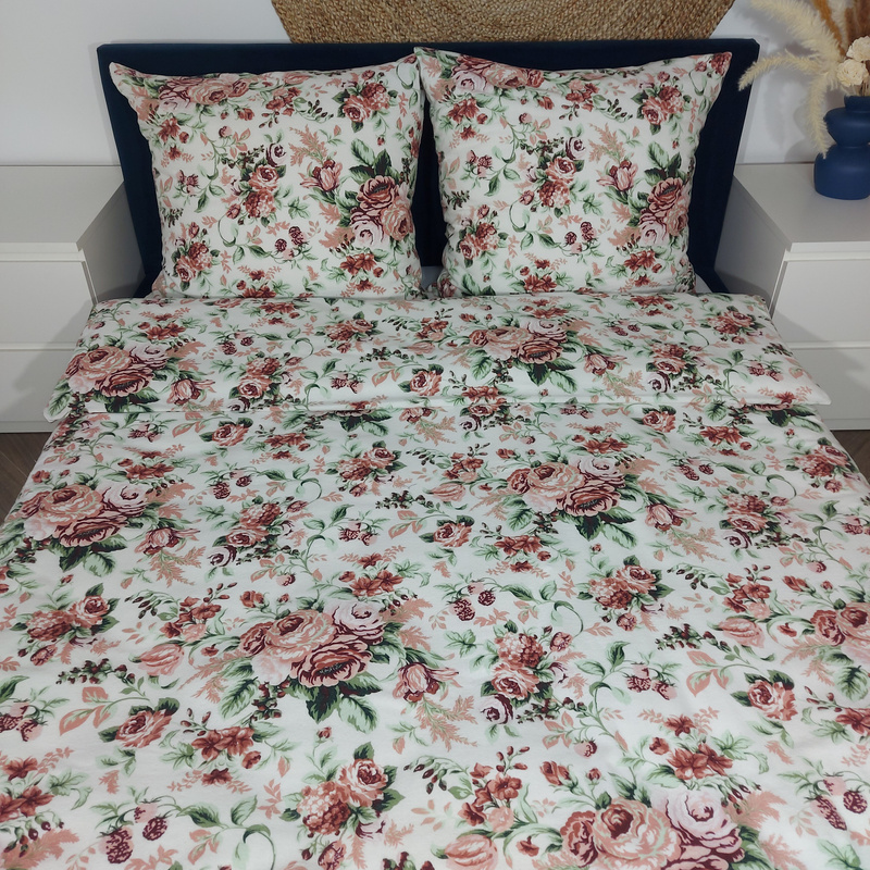 Pościel flanelowa Bukiety róż 160x200