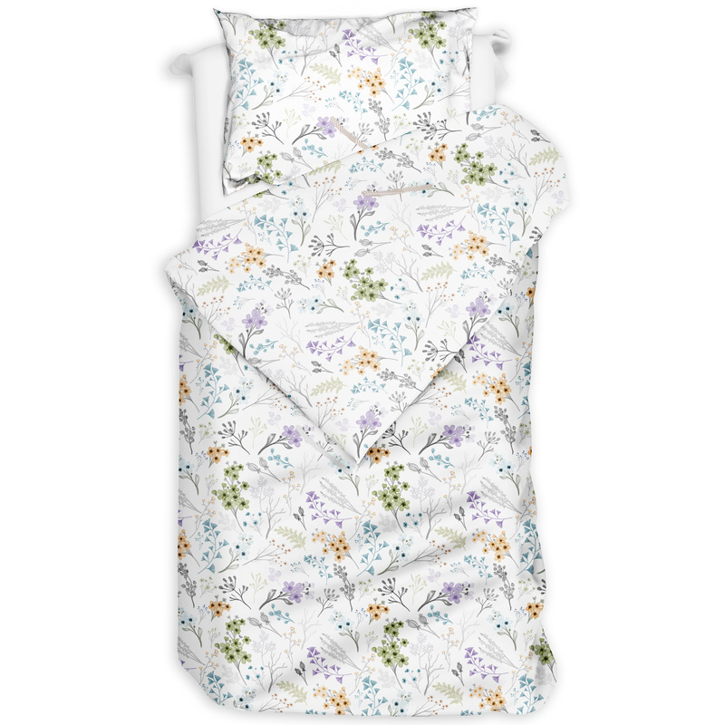 Pościel flanelowa Pastelowa łąka 140x200