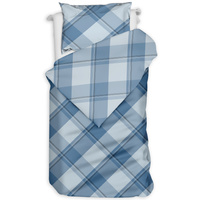 Pościel flanelowa Krata niebieska 140x200