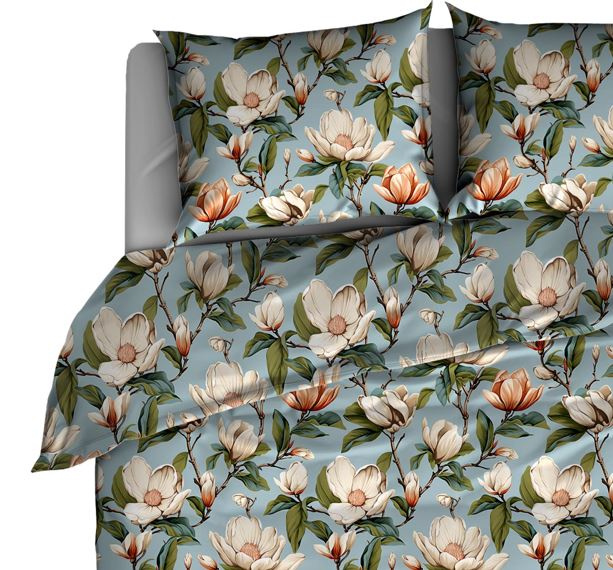 Pościel bawełniana Jabłonka niebieska 160x200