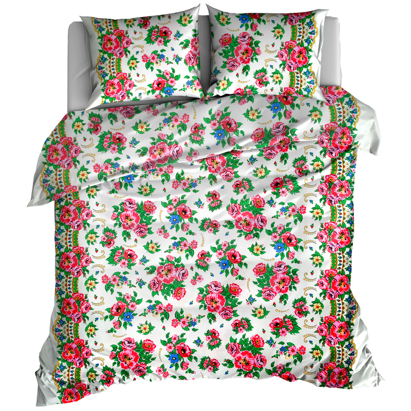 Pościel bawełniana Biała Halka Góralska 160x200