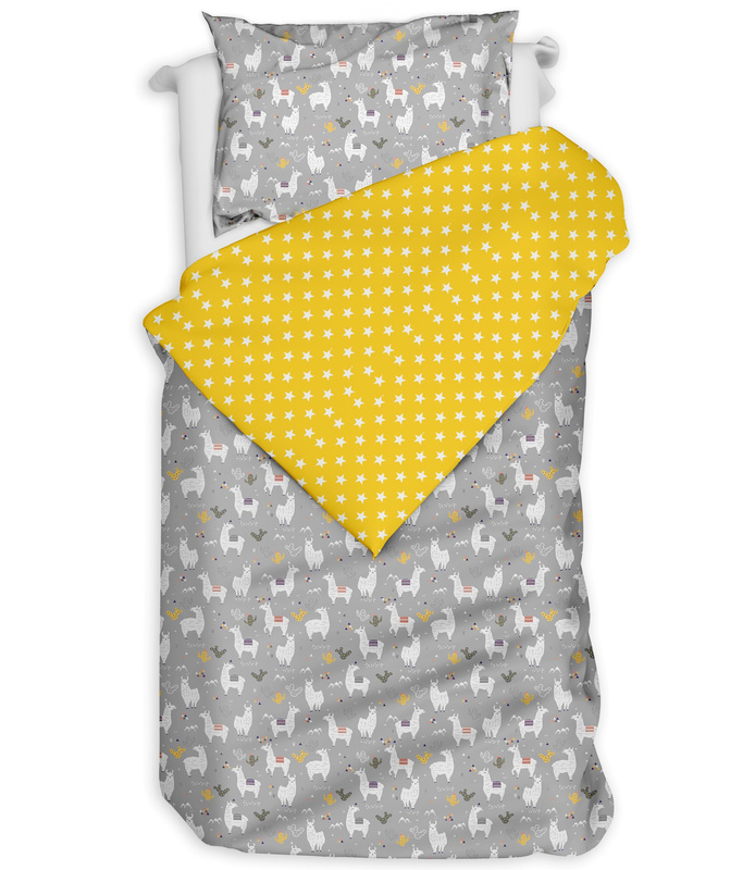 Pościel bawełniana Lama gwiazdka 135x200