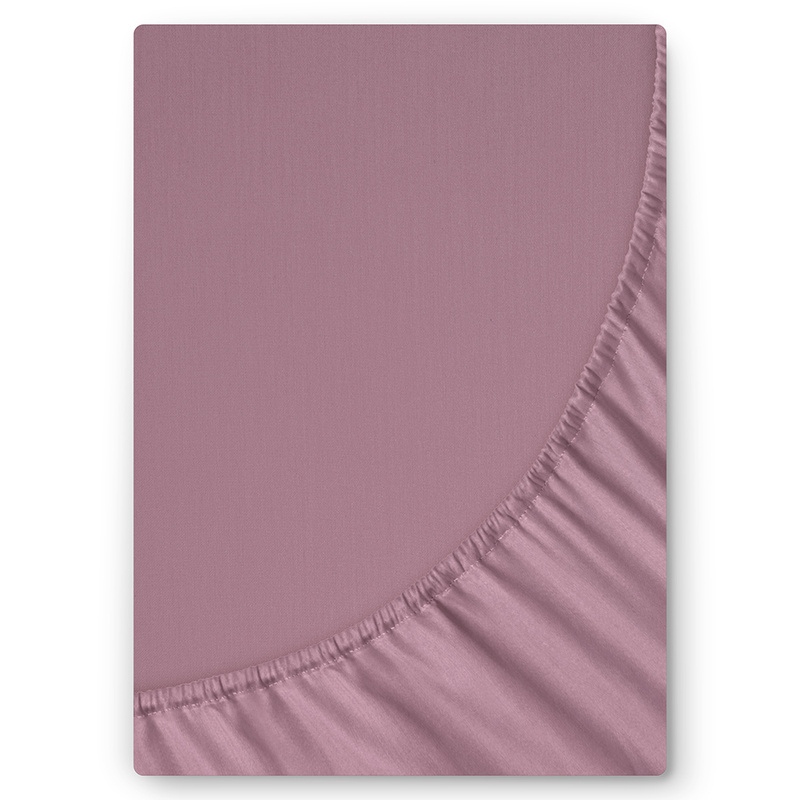 Prześcieradło satyna bawełniana z gumką Brudny róż 200x220