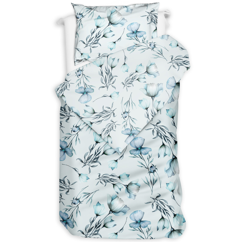 Pościel flanelowa Lazurowy kwiat 140x200