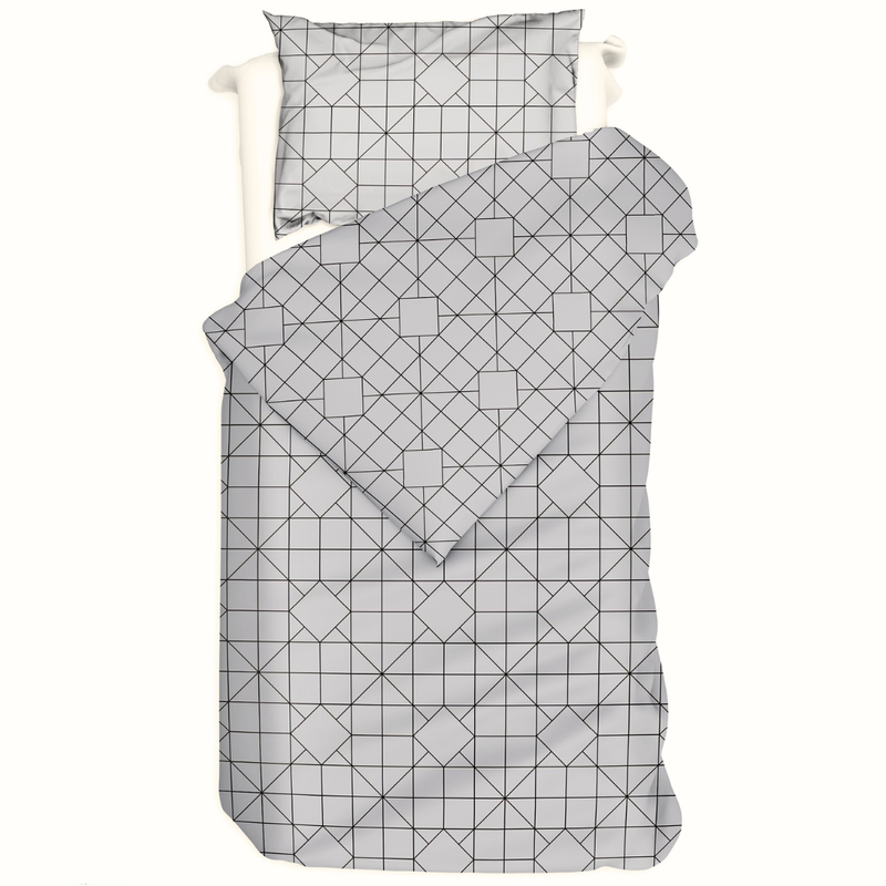Pościel bawełniana Szara siatka 135x200
