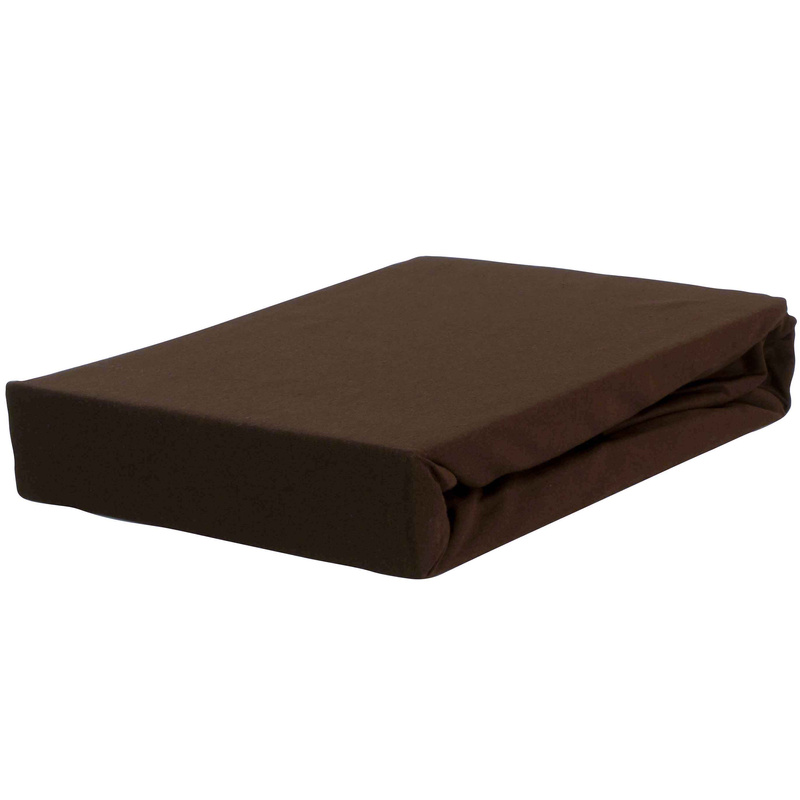 Prześcieradło jersey z gumką czekoladowe 140x200