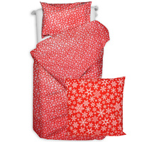 Pościel bawełniana Płatki śniegu w czerwieni 135x200