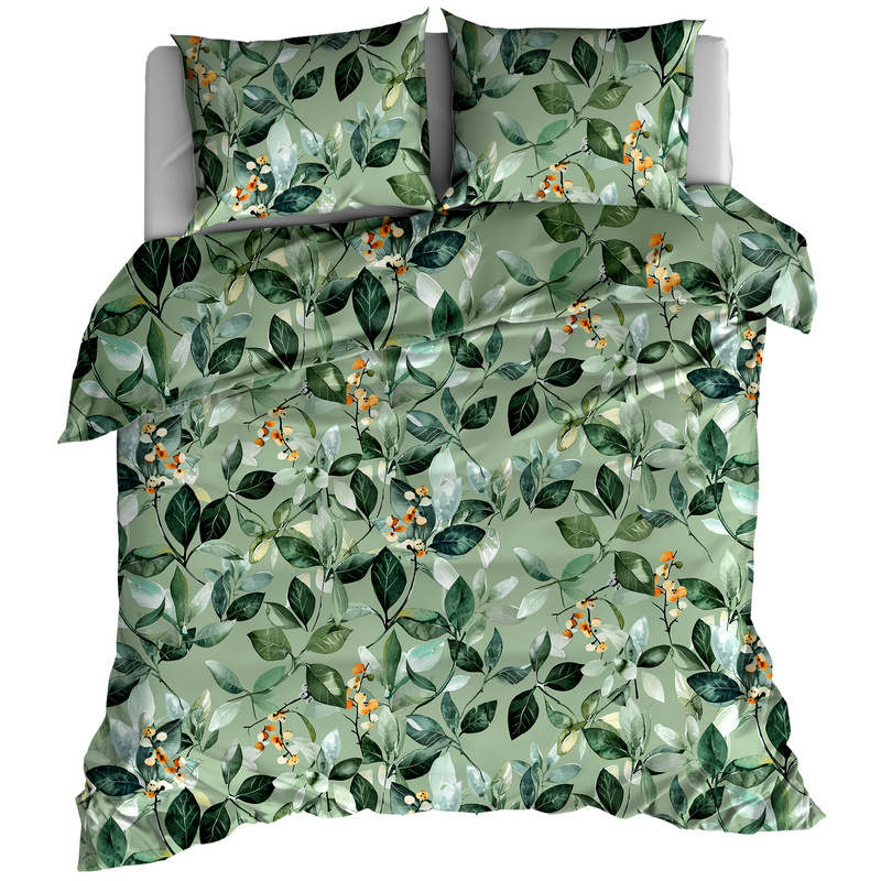 Pościel flanelowa Florystyka w zielenii 160x200