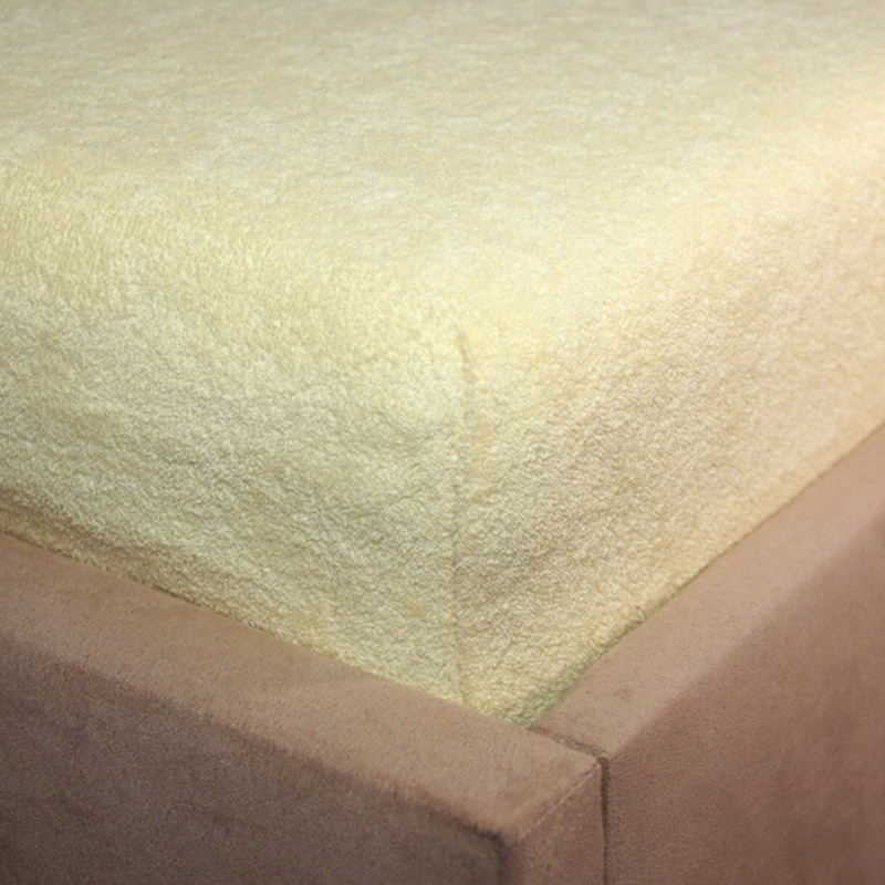 Prześcieradło frotte z gumką kremowe 120x200