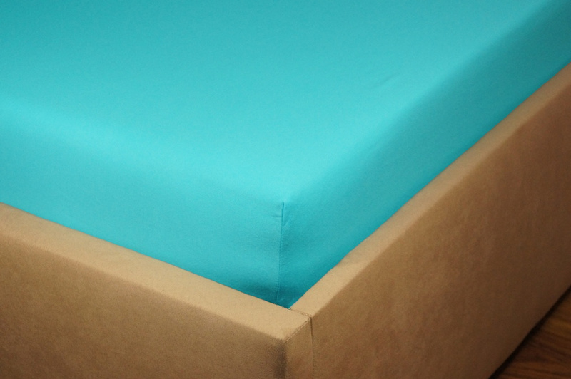 Prześcieradło jersey z gumką turkusowe 60x120