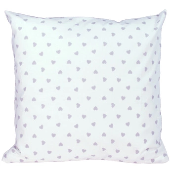 Poszewka bawełniana Szare serduszka 40x40