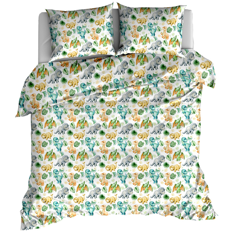 Pościel bawełniana Jurajska przygoda kolorowa 150x200