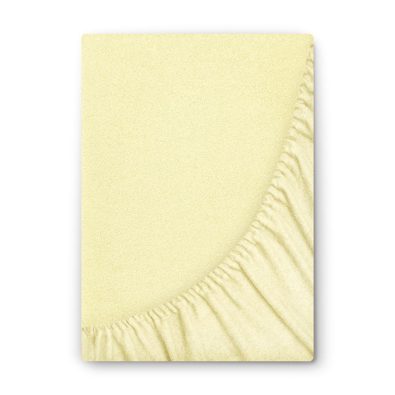 Prześcieradło frotte z gumką kremowe 120x200