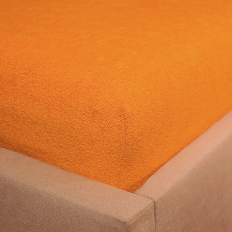 Prześcieradło frotte z gumką rdzawe 120x200