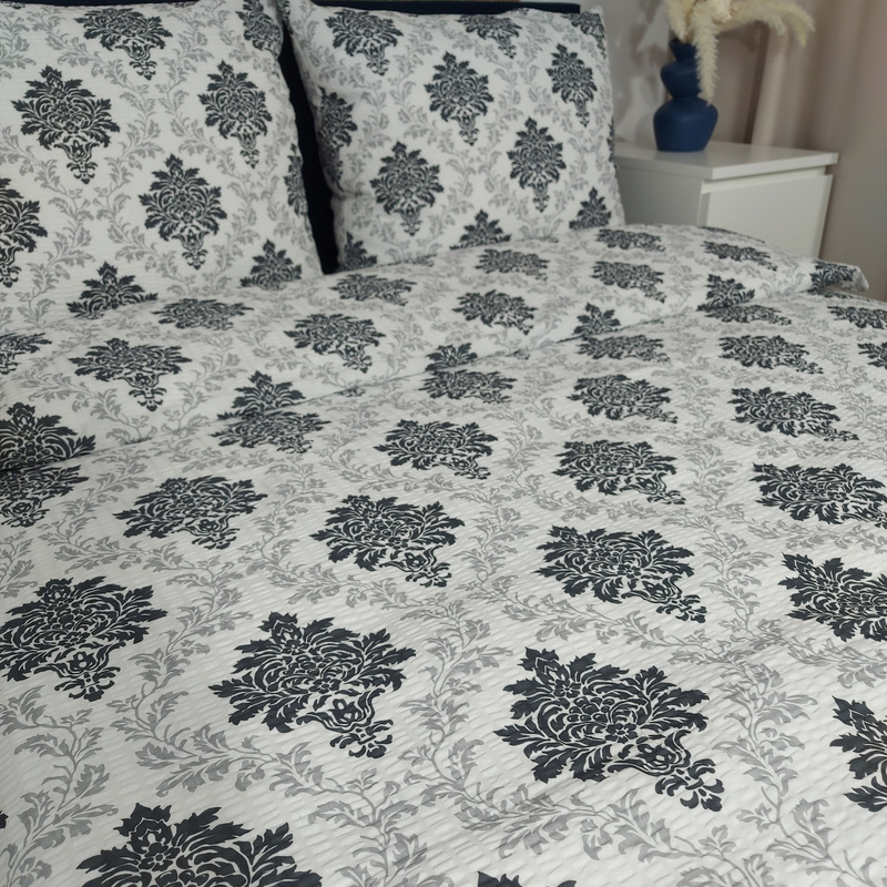 Pościel z kory Ornament szary 160x200