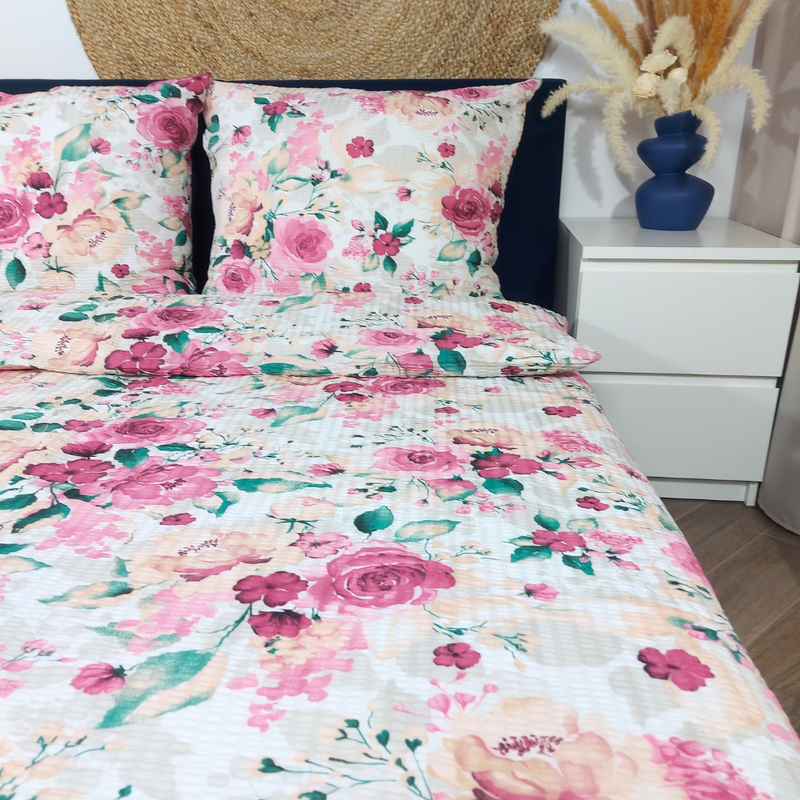 Pościel z kory Malinowe bukiety 160x200