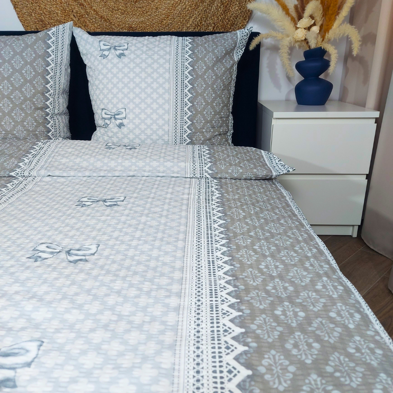 Pościel z kory Wstążka w koronce 160x200